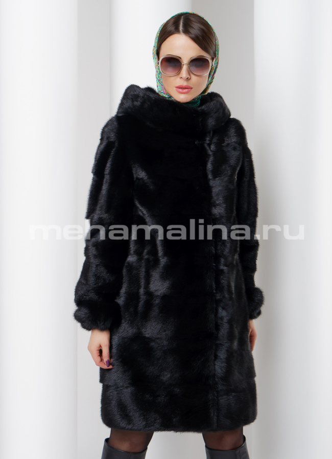 Шуба норка модель № S-526 универмаг малина