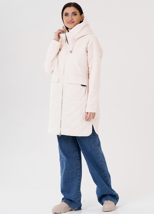 Женское полупальто с капюшоном  модель № 24337 в рассрочку