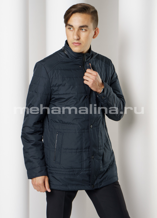 Куртка стеганая на кнопках, синего цвета модель № 1906 универмаг малина
