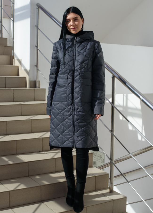 Женский плащ с капюшоном  модель № 22582 в кредит