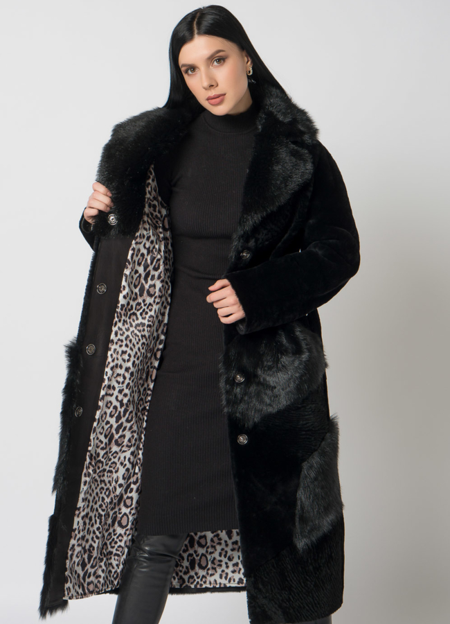 Дубленка из натурального меха  модель № 23252 универмаг малина