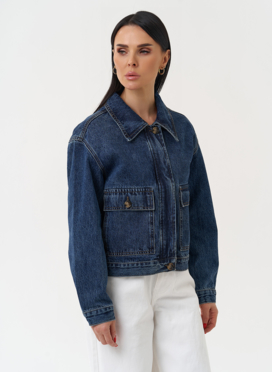 Женская джинсовая куртка синего цвета Женская джинсовая куртка синего цвета