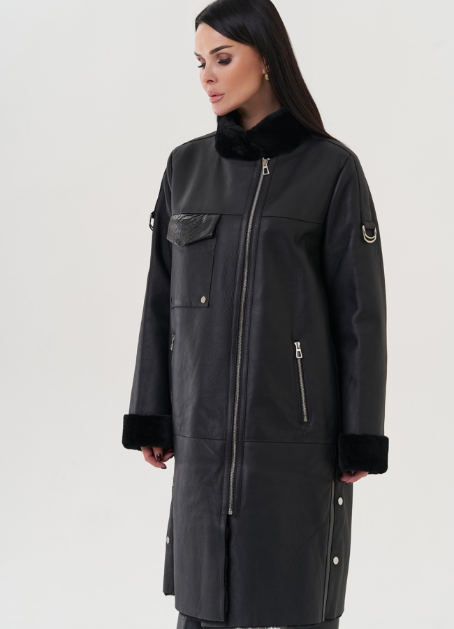 Дубленка женская с воротником стойка модель № 25909 в рассрочку Дубленка женская с воротником стойка модель № 25909 в рассрочку