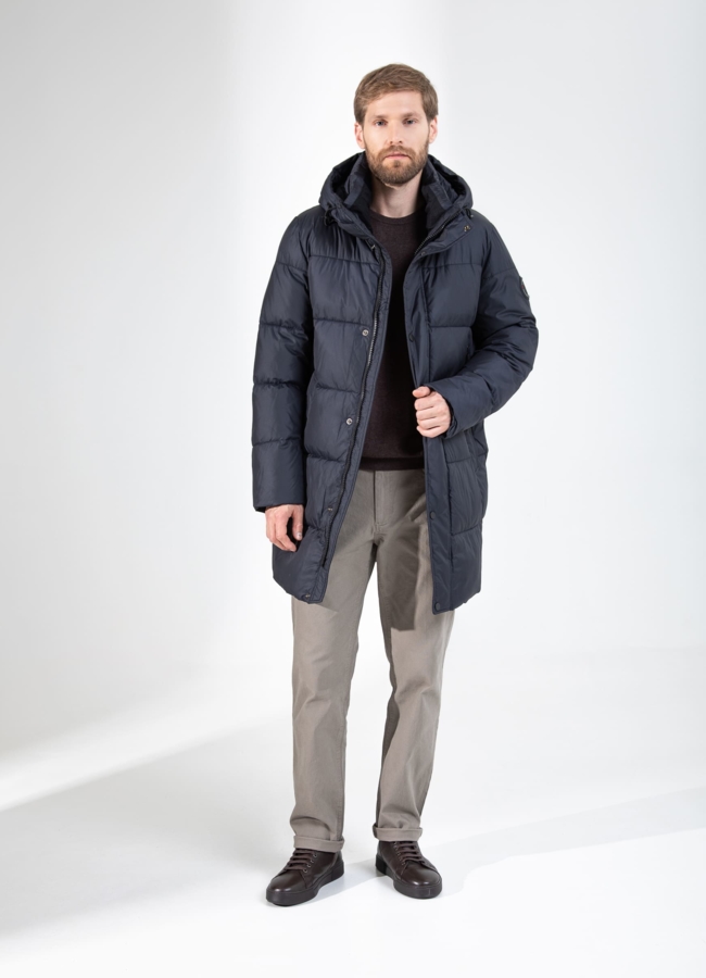 Мужской пуховик с капюшоном  модель № 25787 в рассрочку