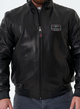 Мужская куртка бомбер из натуральной кожи