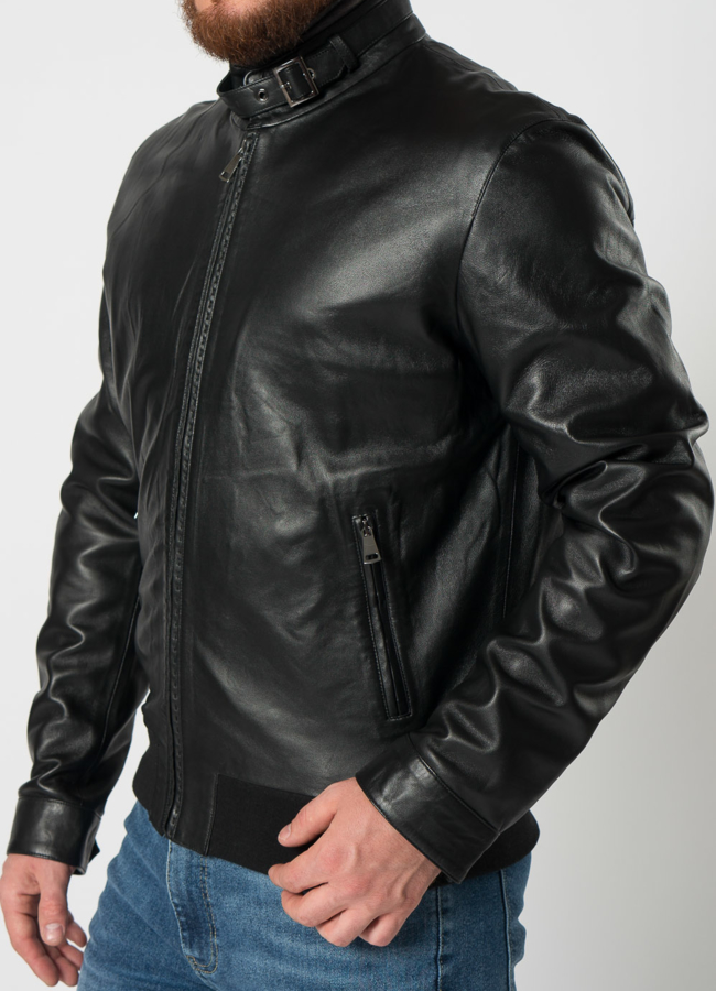 Мужской бомбер в черном цвете модель № 21610 универмаг малина