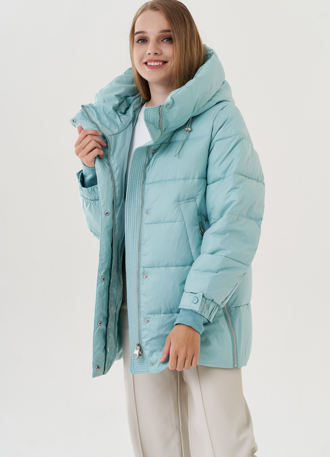 Женская куртка с капюшоном  модель № 25773 в рассрочку