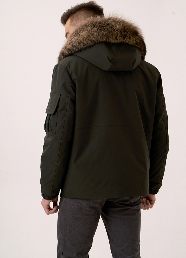 Парка с отделкой из енота модель № 387 универмаг малина