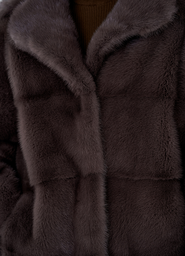 Куртка из норки с английским воротником  модель № 24227 в рассрочку