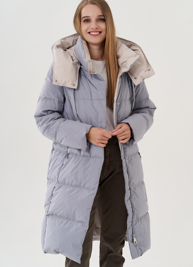 Женский пуховик с капюшоном  модель № 25706 в рассрочку