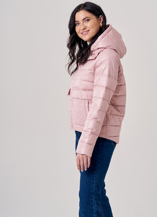 Укороченная женская куртка розового цвета модель № 9065 универмаг малина