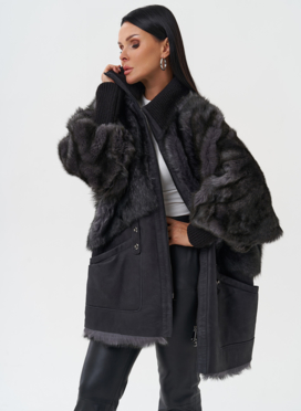 Комбинированная дубленка из тосканы