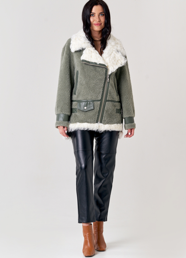 Женская косуха из шерсти модель № 21148 в рассрочку