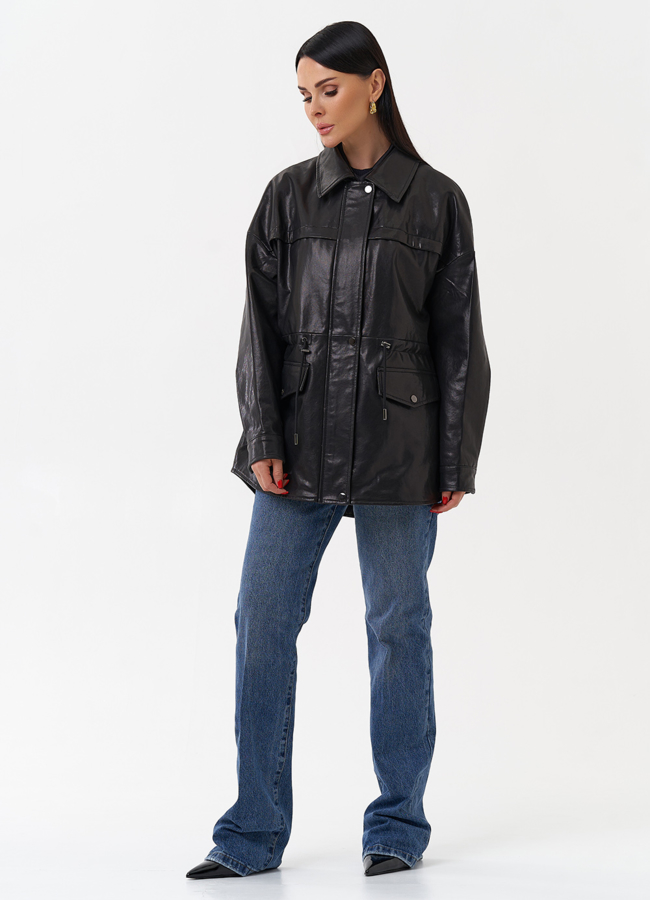 фото Куртка - парка из натуральной кожи модель № 29911