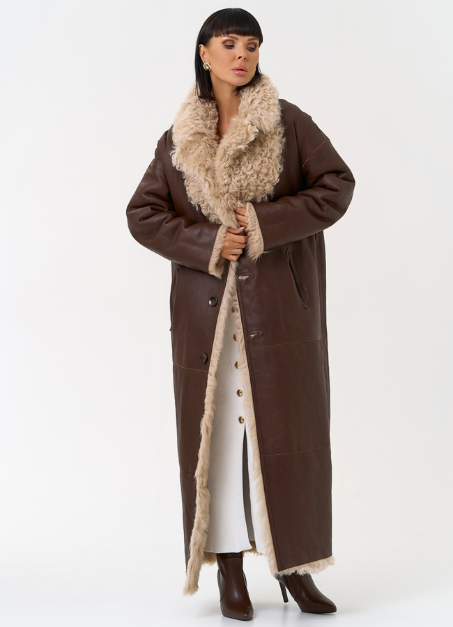 Женская двухсторонняя дубленка с декоративным поясом модель № 31620 универмаг малина Женская двухсторонняя дубленка с декоративным поясом модель № 31620 универмаг малина