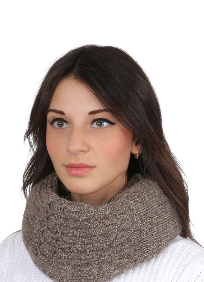 Снуд модель № А-63 меха малина