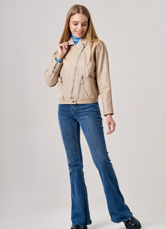 фото Женская куртка из искусственной кожи модель № 830-1