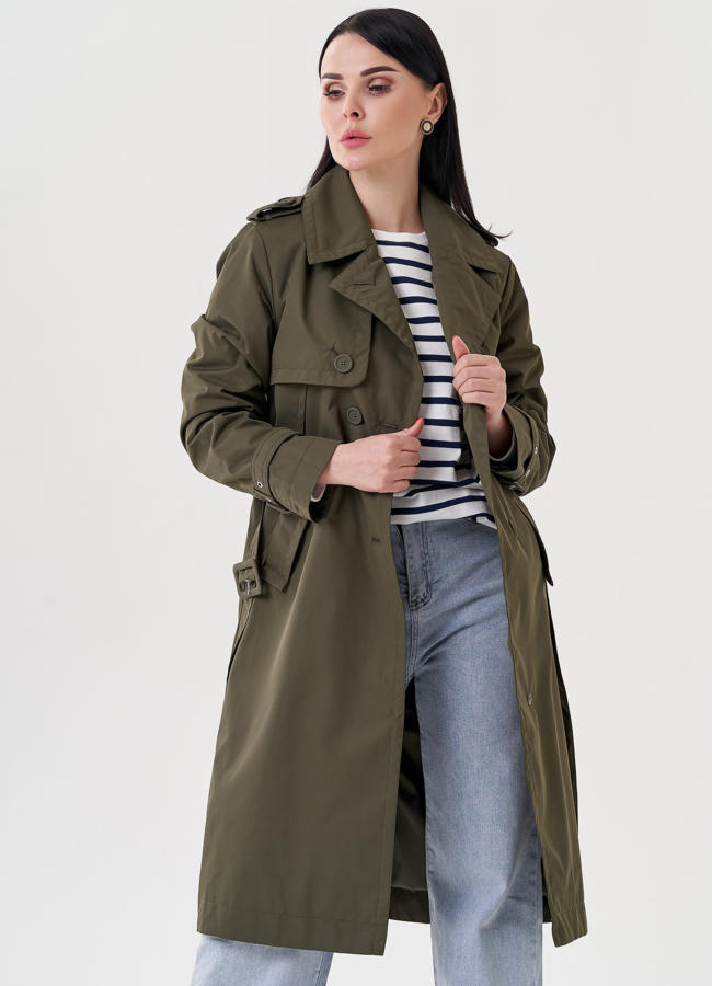 Женский плащ с английским воротником  модель № 24477 универмаг малина