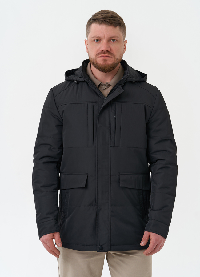 Мужская утепленная куртка с капюшоном модель № 30274 меха малина Мужская утепленная куртка с капюшоном модель № 30274 меха малина