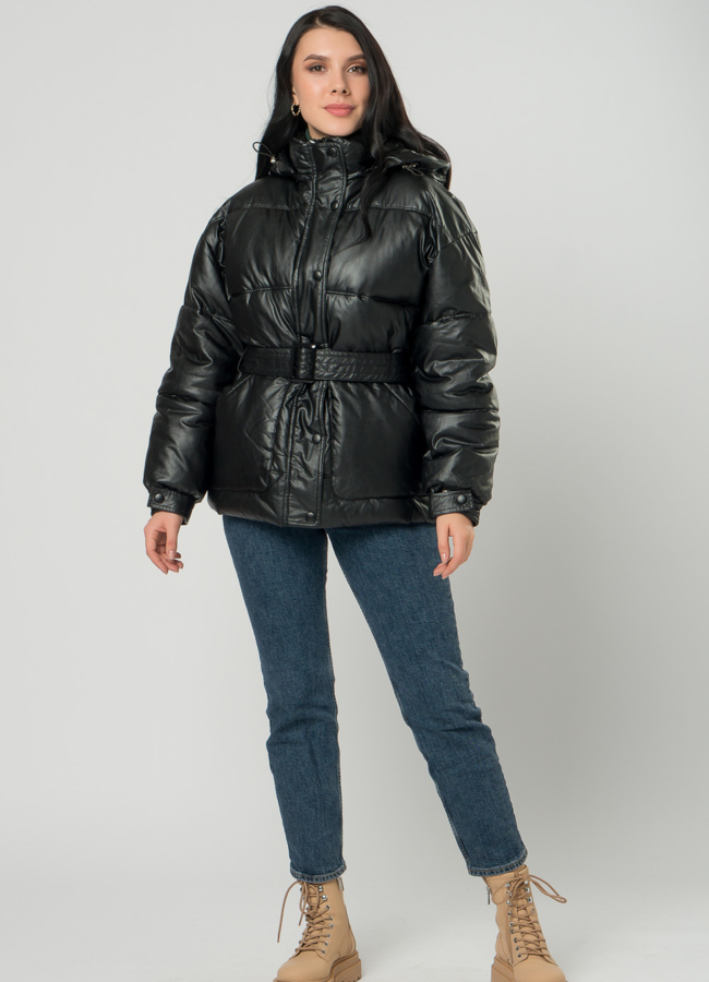фото Теплая куртка из искусственной кожи модель № 73426