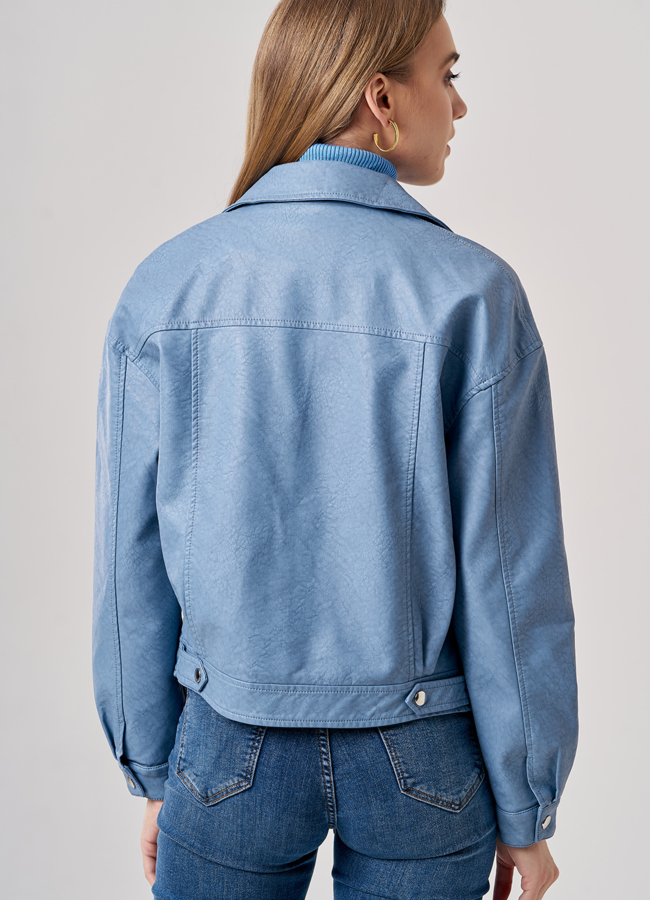 Куртка оверсайз голубого цвета модель № 20627 в кредит