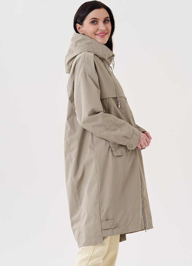 Плащ женский с капюшоном  модель № 24479 в рассрочку