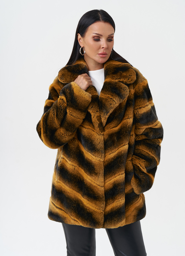 Шуба из меха кролика модель № 28445 универмаг малина