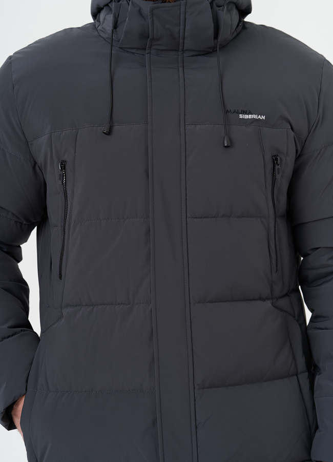 Мужской пуховик с капюшоном модель № 28264 универмаг малина