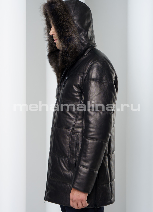 Удлиненный пуховик модель № ПМ-90 универмаг малина