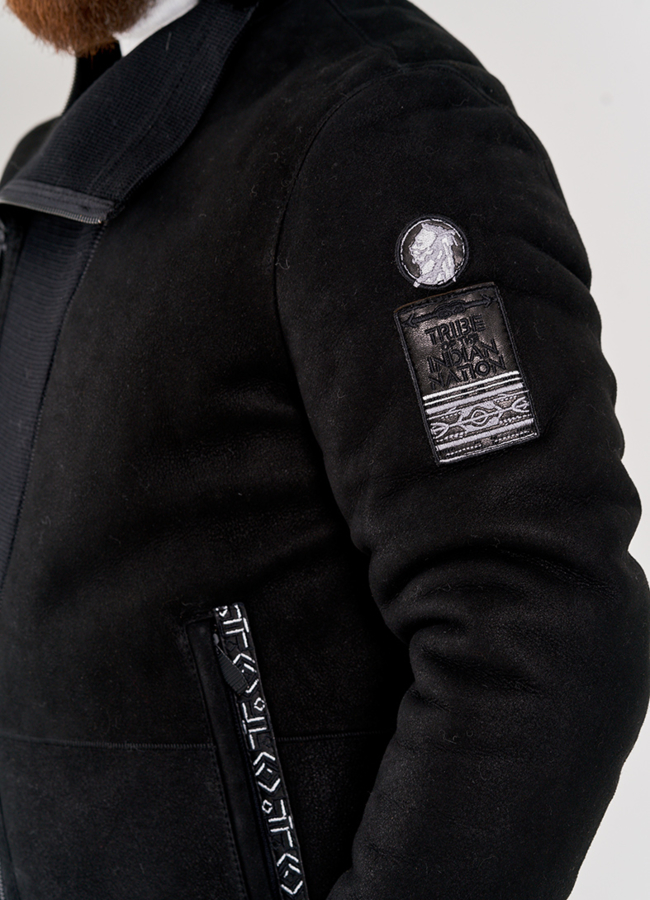 Дубленка мужская черного цвета модель № DM-501 в рассрочку