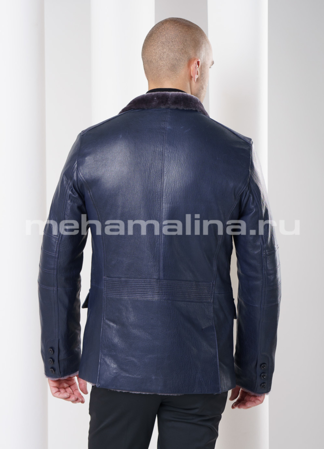 Мужская дубленка, цвет синий модель № DM-80 универмаг малина