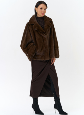 Укороченная шуба из меха норки 