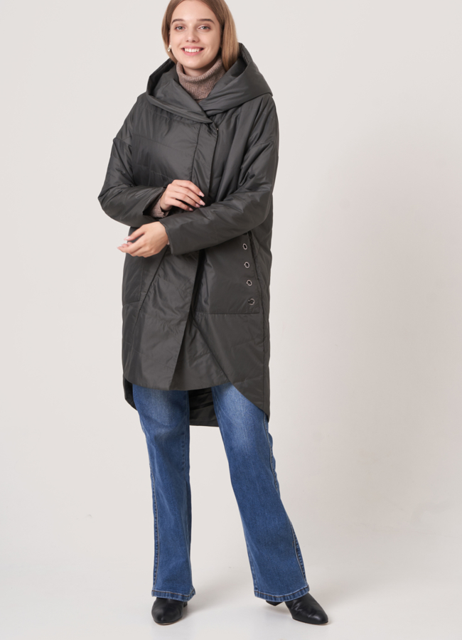 Плащ на молнии с капюшоном модель № 905 универмаг малина