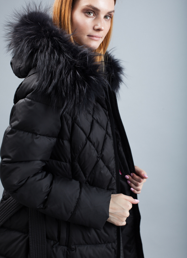 Пуховик женский на биопухе модель № П-327 в кредит