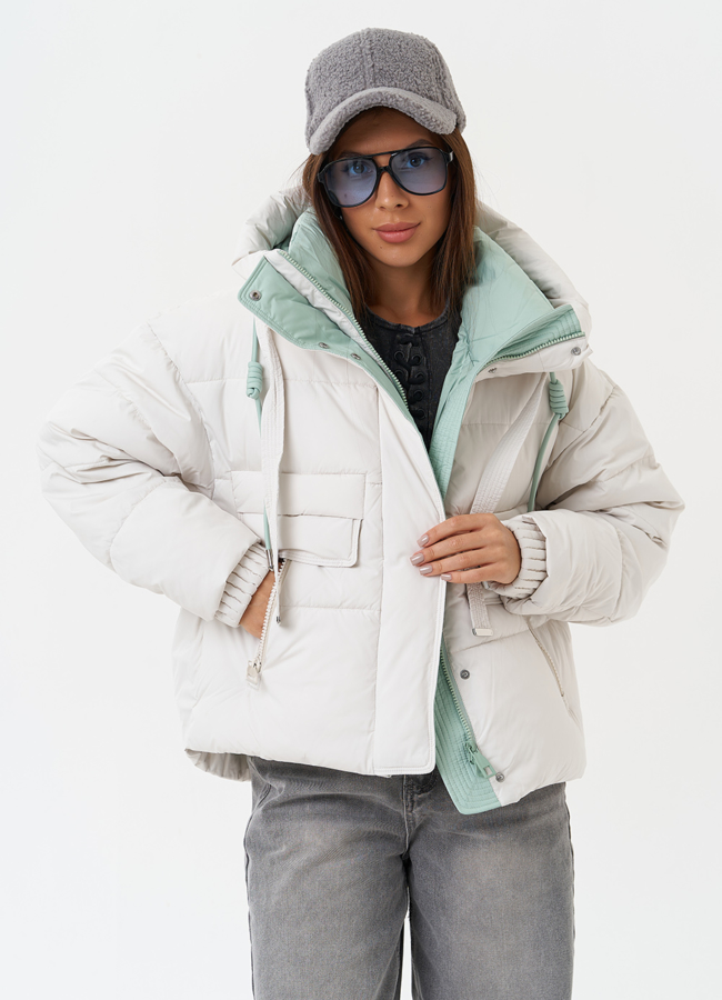 фото Куртка на био пухе с капюшоном модель № 28495