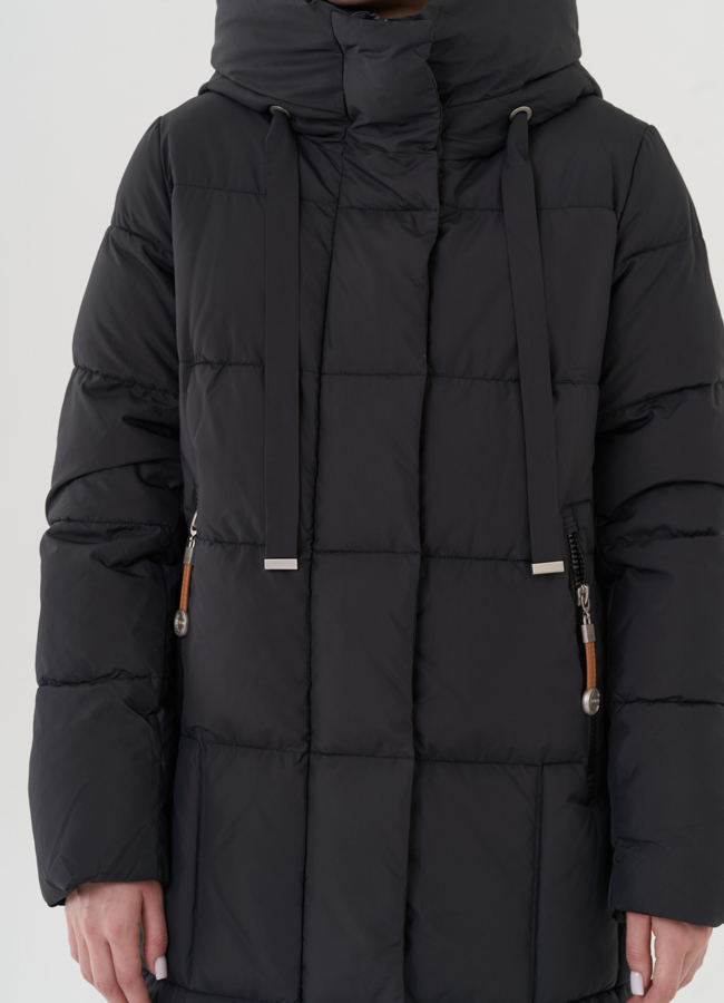 Женский пуховик с капюшоном  модель № 25448 универмаг малина