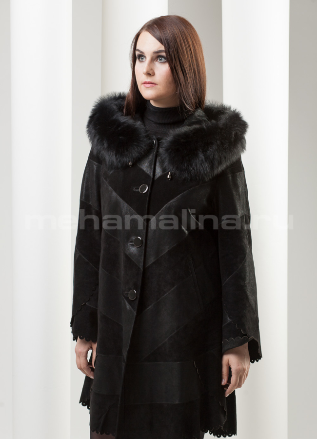 Манто из натуральной замши модель № K-154 в кредит