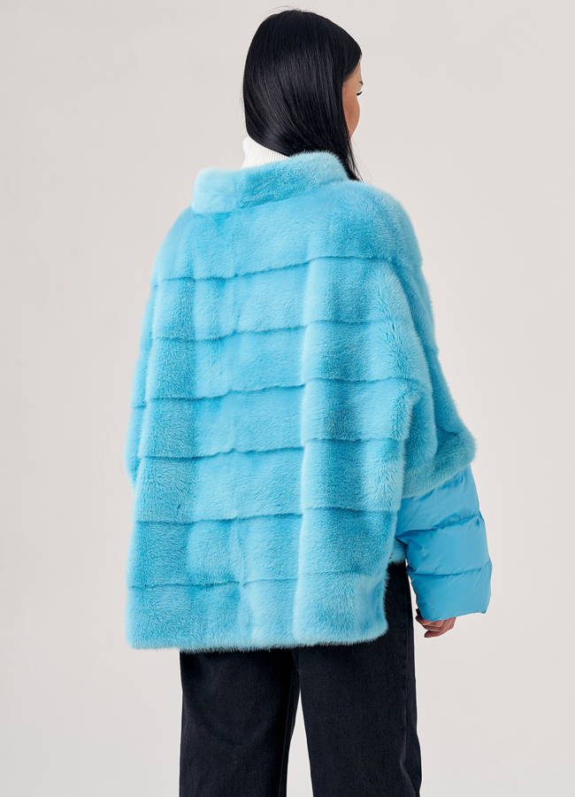 Свитер из норки в голубом цвете модель № 23116 универмаг малина