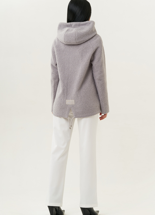 Женское двустороннее полупальто-парка с капюшоном модель № 22309 в рассрочку