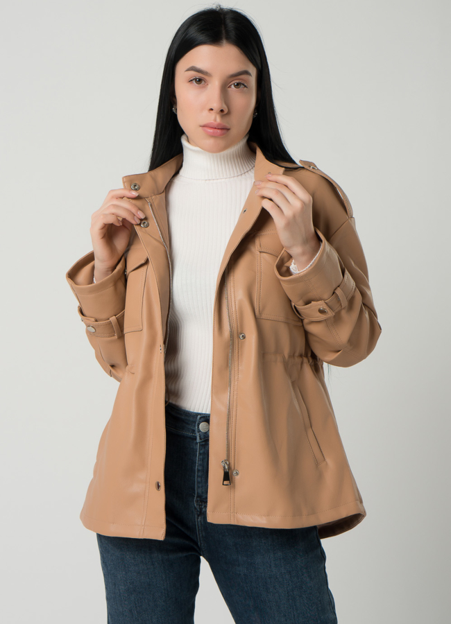 Женская куртка-рубашка из эко кожи  модель № 22406 универмаг малина