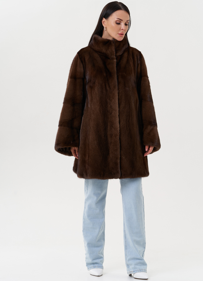 фото Женская шуба из скандинавской норки модель № 27601