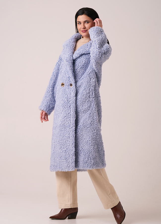 Шуба из эко меха с английским воротником модель № 211 универмаг малина