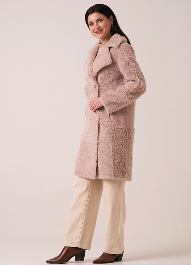 фото Пальто из овечьей шерсти двубортное модель № 17852