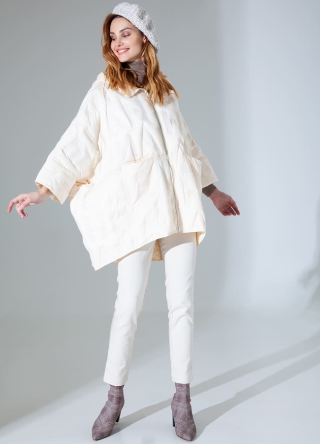 Куртка oversize в молочном цвете модель № 8525 универмаг малина