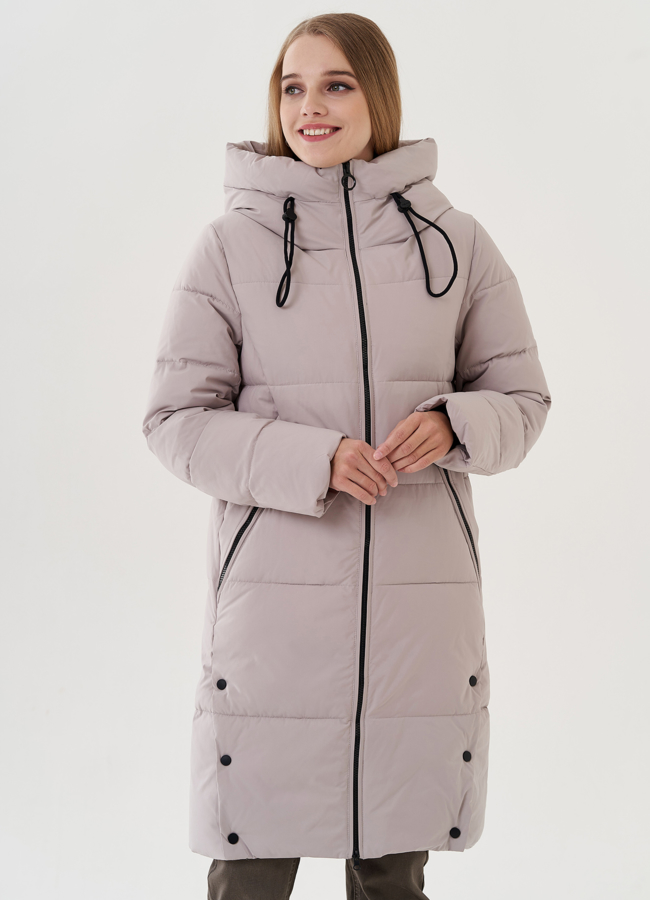 Женский пуховик с капюшоном  модель № 25718 в рассрочку