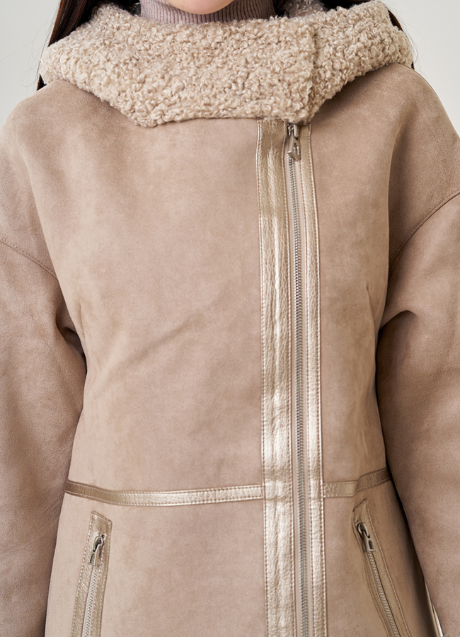 фото Женская дубленка из искусственного меха модель № 23067