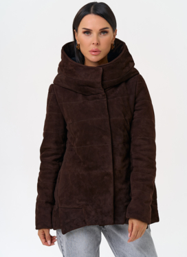 Куртка с капюшоном из натуральной замши