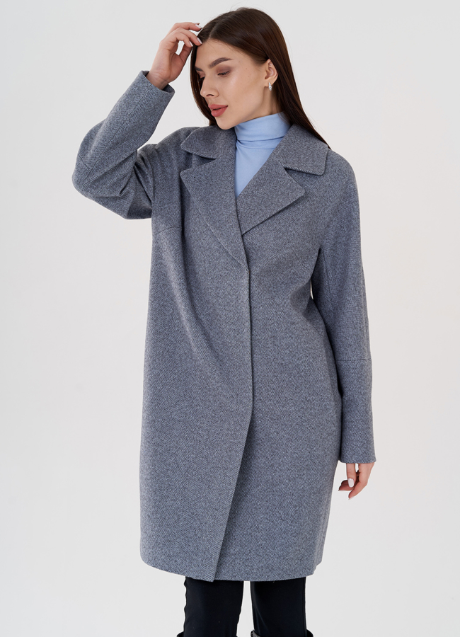 Женское пальто в рубчик модель № 23624 универмаг малина