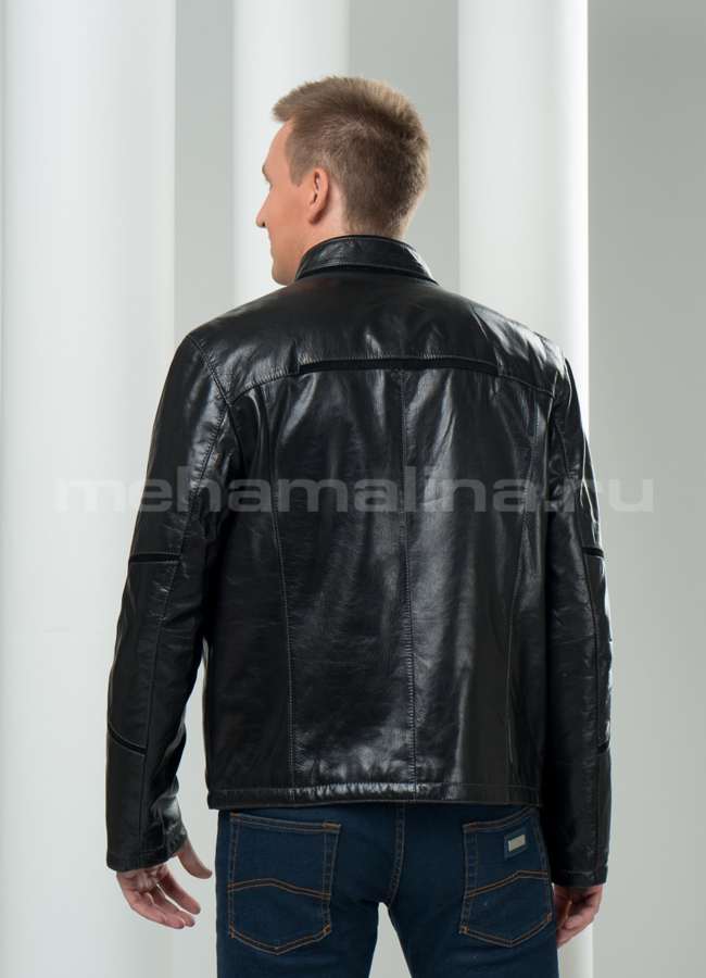 фото Кожаная куртка на молнии  модель № KP-70