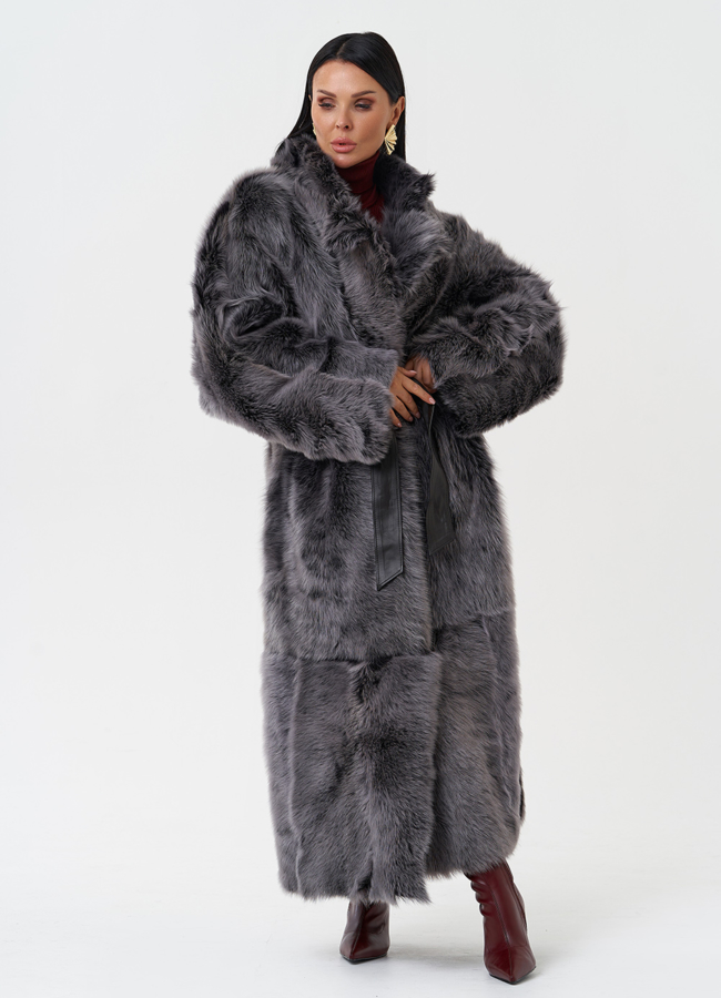 Двухсторонняя натуральная дубленка модель № 28421 универмаг малина